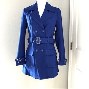 Bebe Blue Trench Coat Sz SP